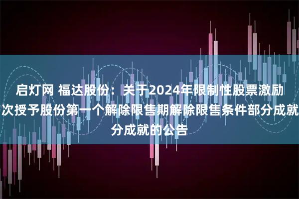 启灯网 福达股份：关于2024年限制性股票激励计划首次授予股份第一个解除限售期解除限售条件部分成就的公告