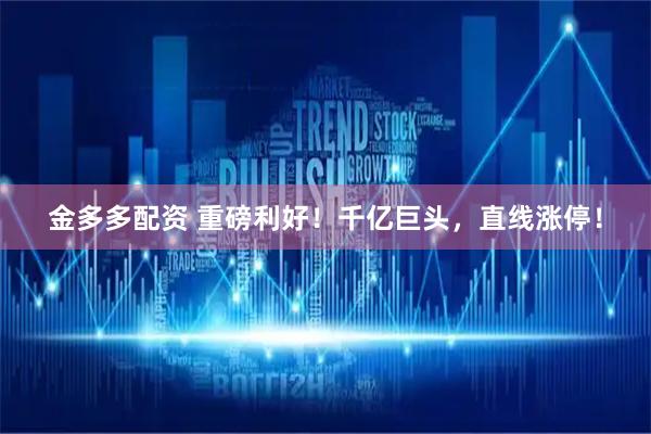 金多多配资 重磅利好！千亿巨头，直线涨停！