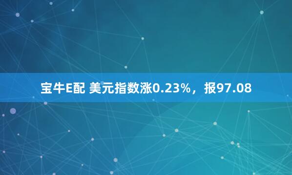 宝牛E配 美元指数涨0.23%，报97.08